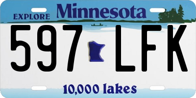 MN license plate 597LFK