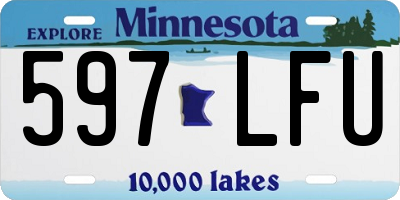 MN license plate 597LFU