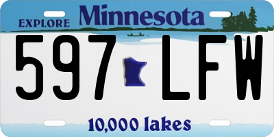 MN license plate 597LFW