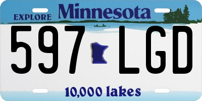 MN license plate 597LGD