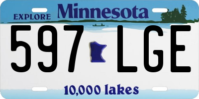 MN license plate 597LGE
