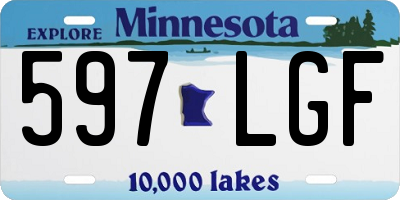 MN license plate 597LGF