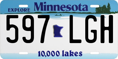 MN license plate 597LGH