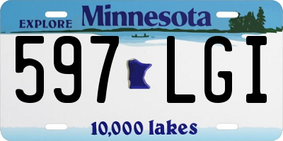 MN license plate 597LGI