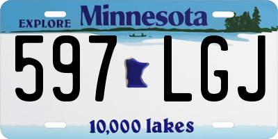MN license plate 597LGJ