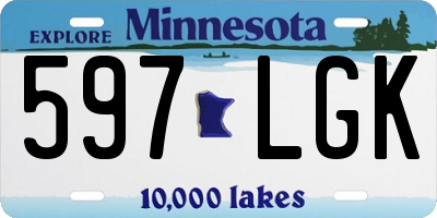 MN license plate 597LGK
