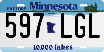 MN license plate 597LGL