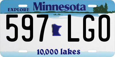 MN license plate 597LGO
