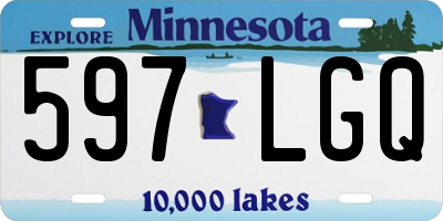 MN license plate 597LGQ