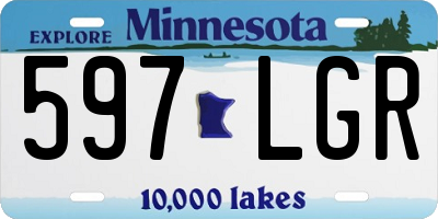 MN license plate 597LGR