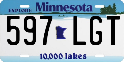 MN license plate 597LGT