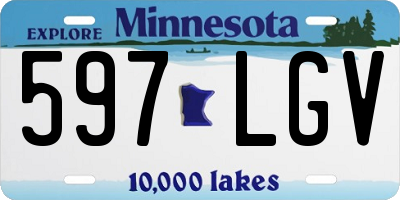 MN license plate 597LGV
