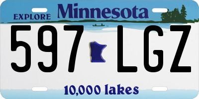 MN license plate 597LGZ