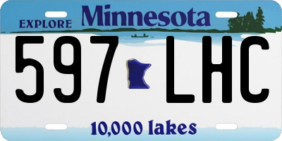 MN license plate 597LHC