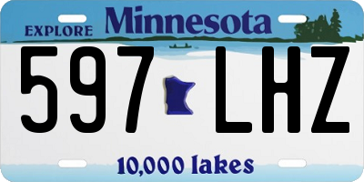 MN license plate 597LHZ
