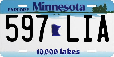 MN license plate 597LIA