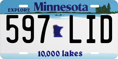 MN license plate 597LID