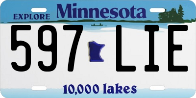MN license plate 597LIE