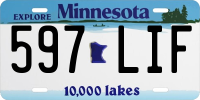 MN license plate 597LIF