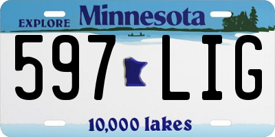 MN license plate 597LIG