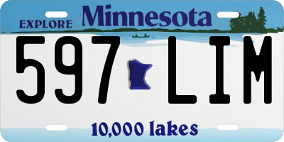MN license plate 597LIM