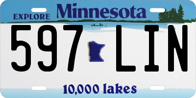 MN license plate 597LIN
