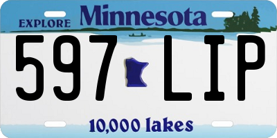 MN license plate 597LIP