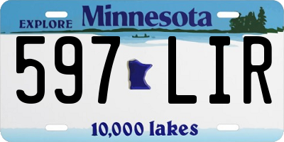 MN license plate 597LIR