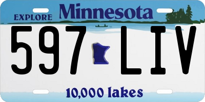 MN license plate 597LIV