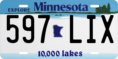 MN license plate 597LIX
