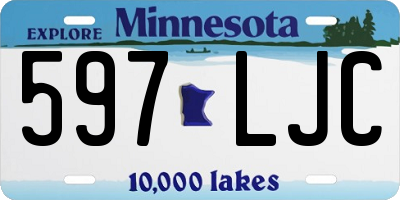 MN license plate 597LJC