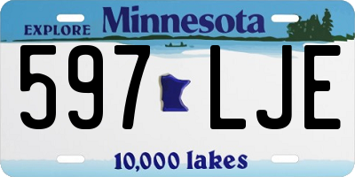 MN license plate 597LJE