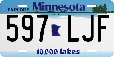 MN license plate 597LJF