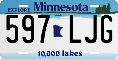 MN license plate 597LJG
