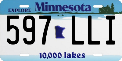 MN license plate 597LLI