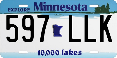 MN license plate 597LLK