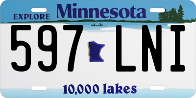 MN license plate 597LNI