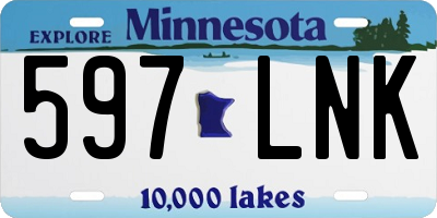 MN license plate 597LNK