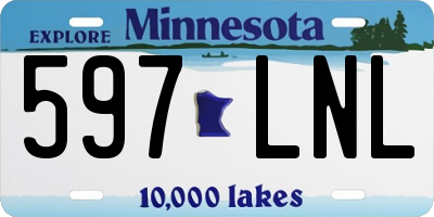 MN license plate 597LNL