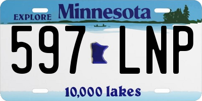 MN license plate 597LNP