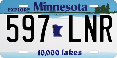 MN license plate 597LNR