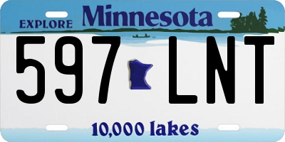 MN license plate 597LNT
