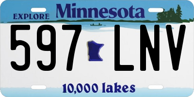 MN license plate 597LNV