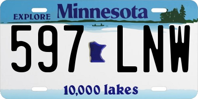 MN license plate 597LNW