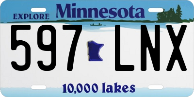 MN license plate 597LNX