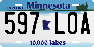 MN license plate 597LOA