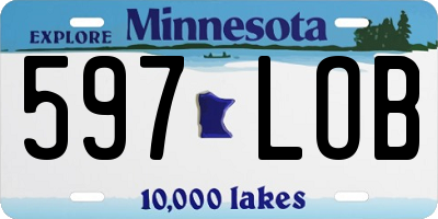 MN license plate 597LOB