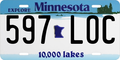 MN license plate 597LOC