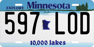 MN license plate 597LOD