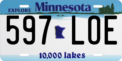 MN license plate 597LOE